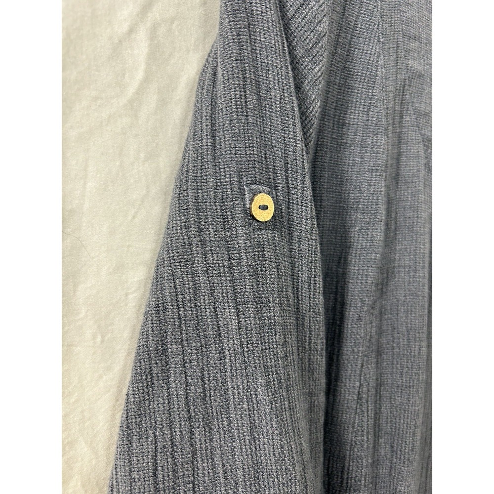 Soft Surroundings Crinkle Gauze Tunic XS Gray Rosette Pocket Boho Lagenlook - Picture 4 of 16